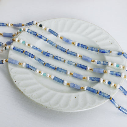 Freshwater Pearl Geometric Bead Necklace