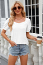 Eyelet Short Sleeve Blouse