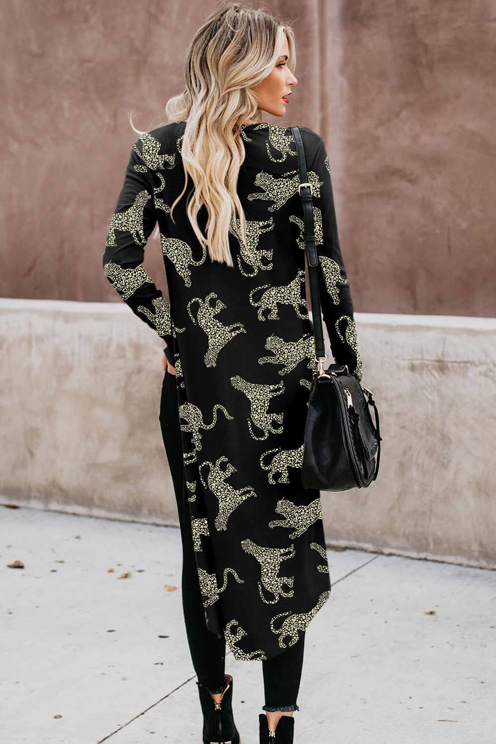 Animal Pattern Long Sleeve Cardigan