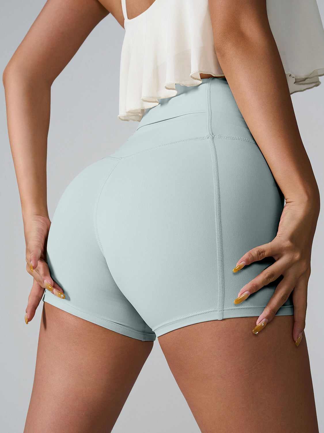 High Waist Active Shorts With Pockets