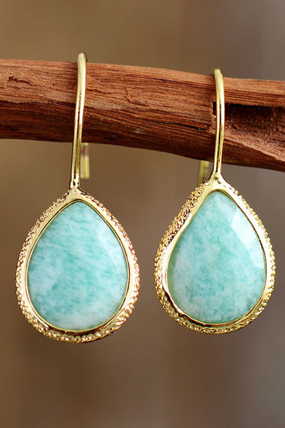 Natural Stone Teardrop Earrings