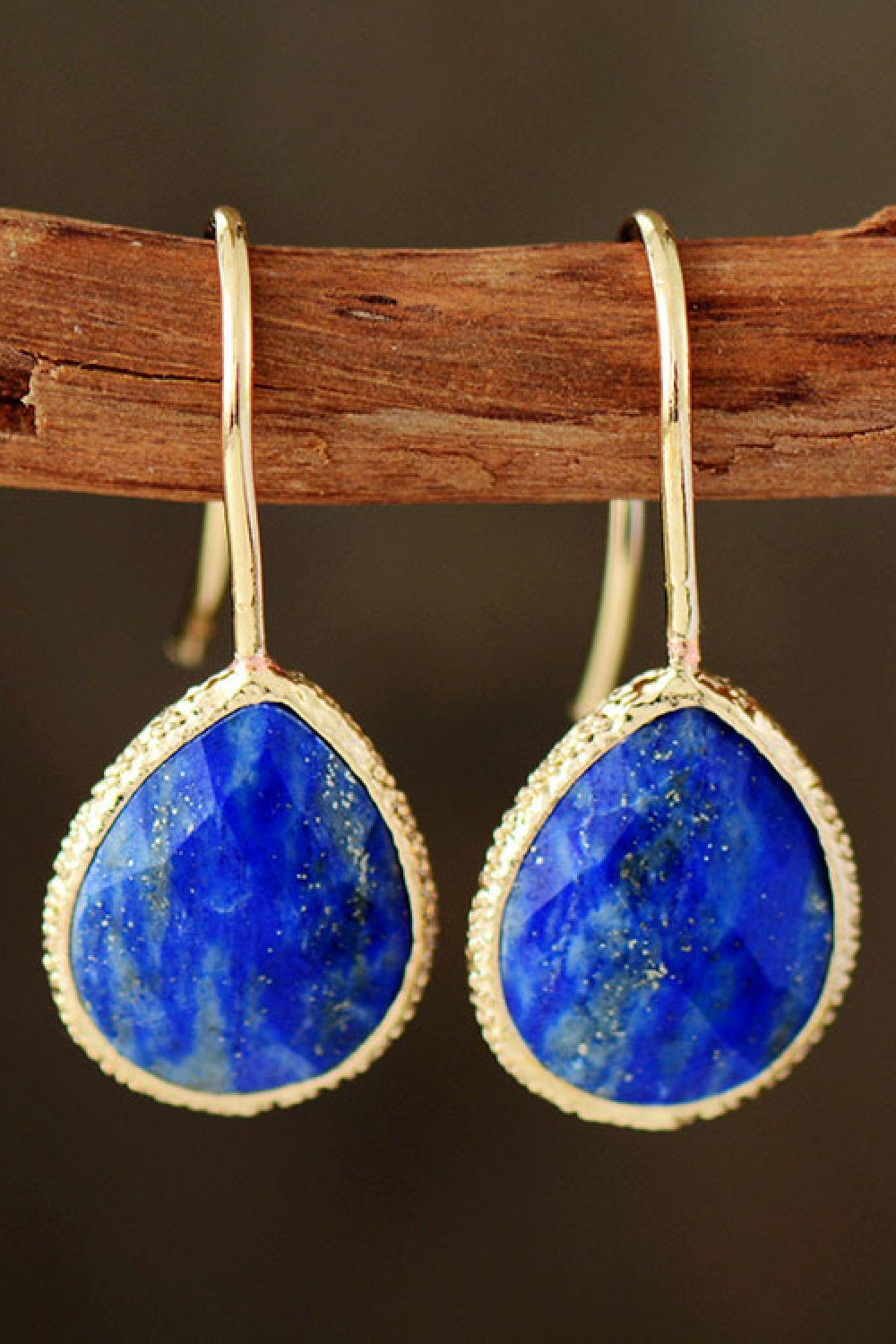 Natural Stone Teardrop Earrings