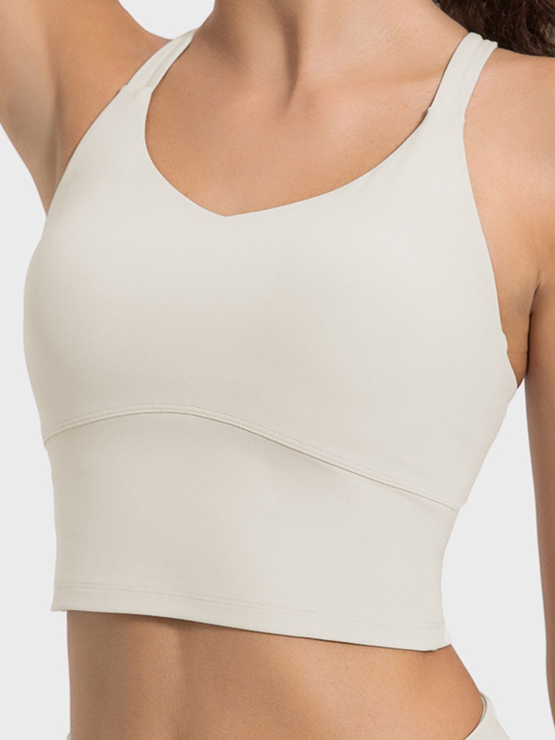 Crisscross Round Neck Active Top