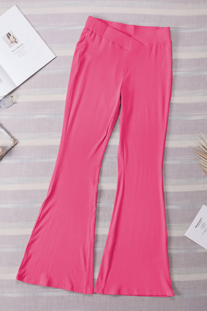 Elastic Waist Bootcut Pants - Elegant Aura Boutique