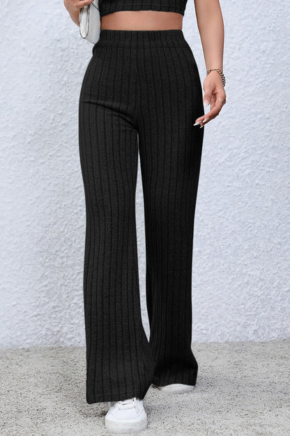 Bae Full Size Ribbed High Waist Pants - Elegant Aura Boutique