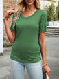 Elegant Lace Round Neck T-Shirt