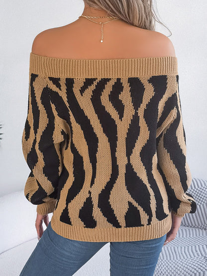 Animal Print Long Sleeve Sweater