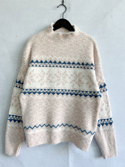 Geometric Dropped Shoulder Sweater