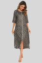 Printed Slit Night Dress - Elegant Aura Boutique