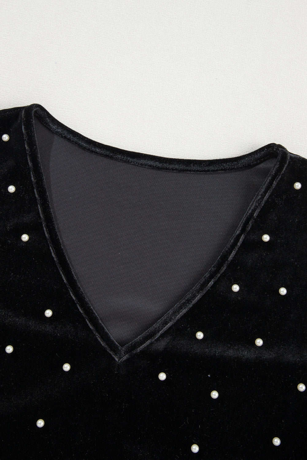 Pearl Detail Velvet Bodysuit