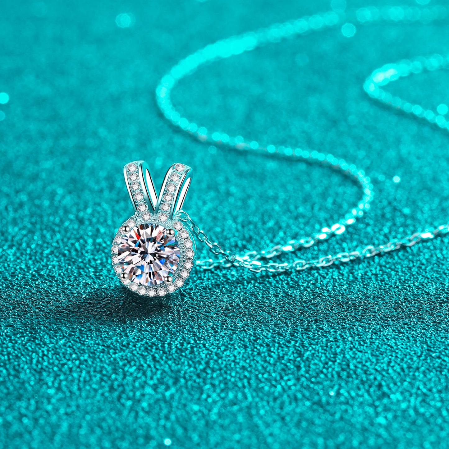 1 Carat Moissanite Rabbit Ears Shape Necklace