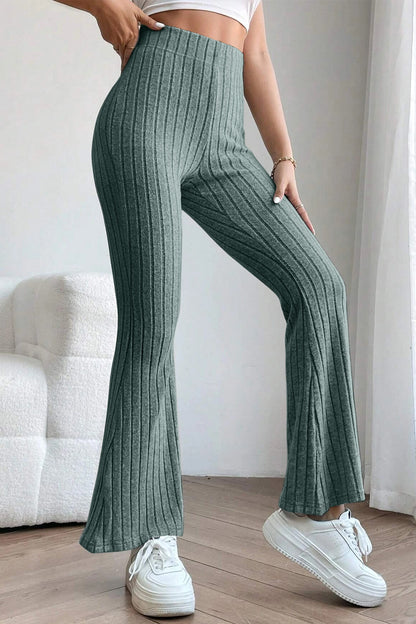 Bae Full Size Ribbed High Waist Pants - Elegant Aura Boutique