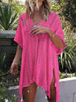 Cutout V-Neck Cover-Up with Tassel - Elegant Aura Boutique