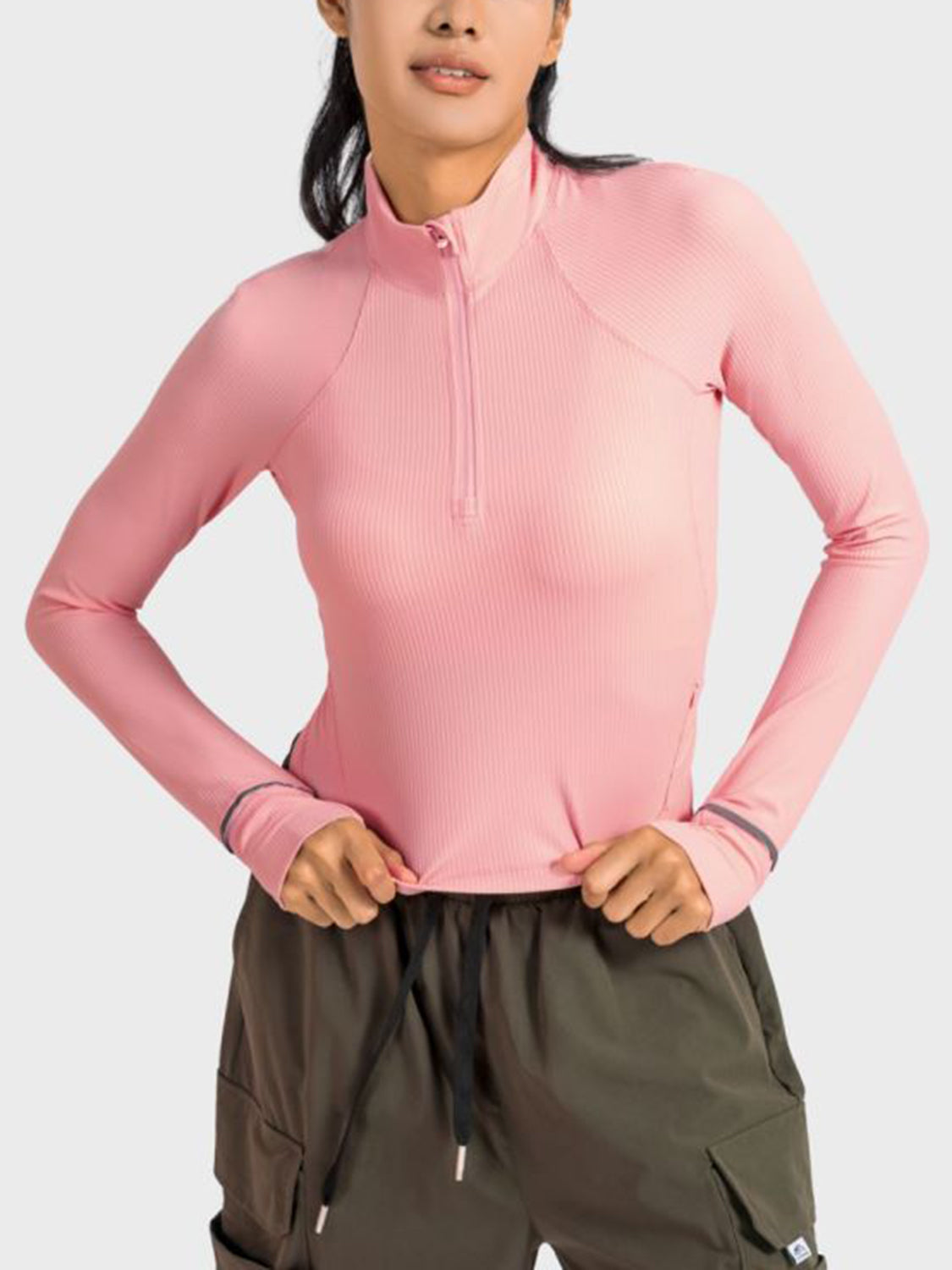 Mock Neck Half Zip Sports Top