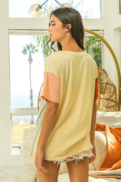 Color Block Short Sleeve T-Shirt