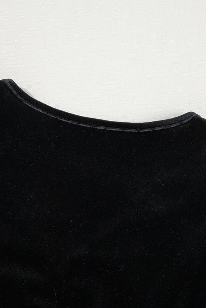 Pearl Detail Velvet Bodysuit