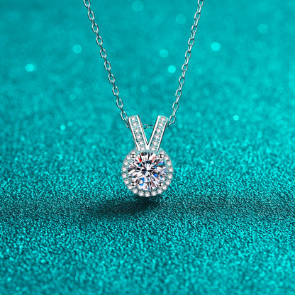 1 Carat Moissanite Rabbit Ears Shape Necklace