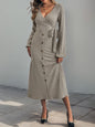 Tied Surplice Long Sleeve Dress