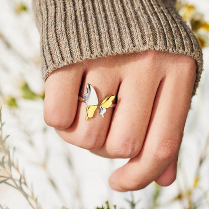 Gold/Silver Butterfly Ring - Elegant Aura Boutique