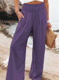 Full Size Smocked Waist Pants - Elegant Aura Boutique