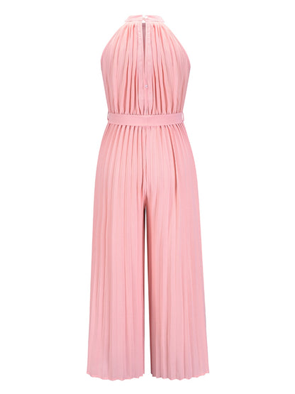 Cutout Pleated Sleeveless Jumpsuit