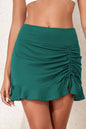 Ruched Elastic Waist Swim Skirt