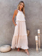 Ruffled Sleeveless Tiered Maxi Dress with Pockets - Elegant Aura Boutique