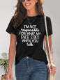 Text Art Round Neck T-Shirt