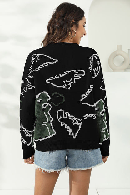 Dinosaur Print Sweater