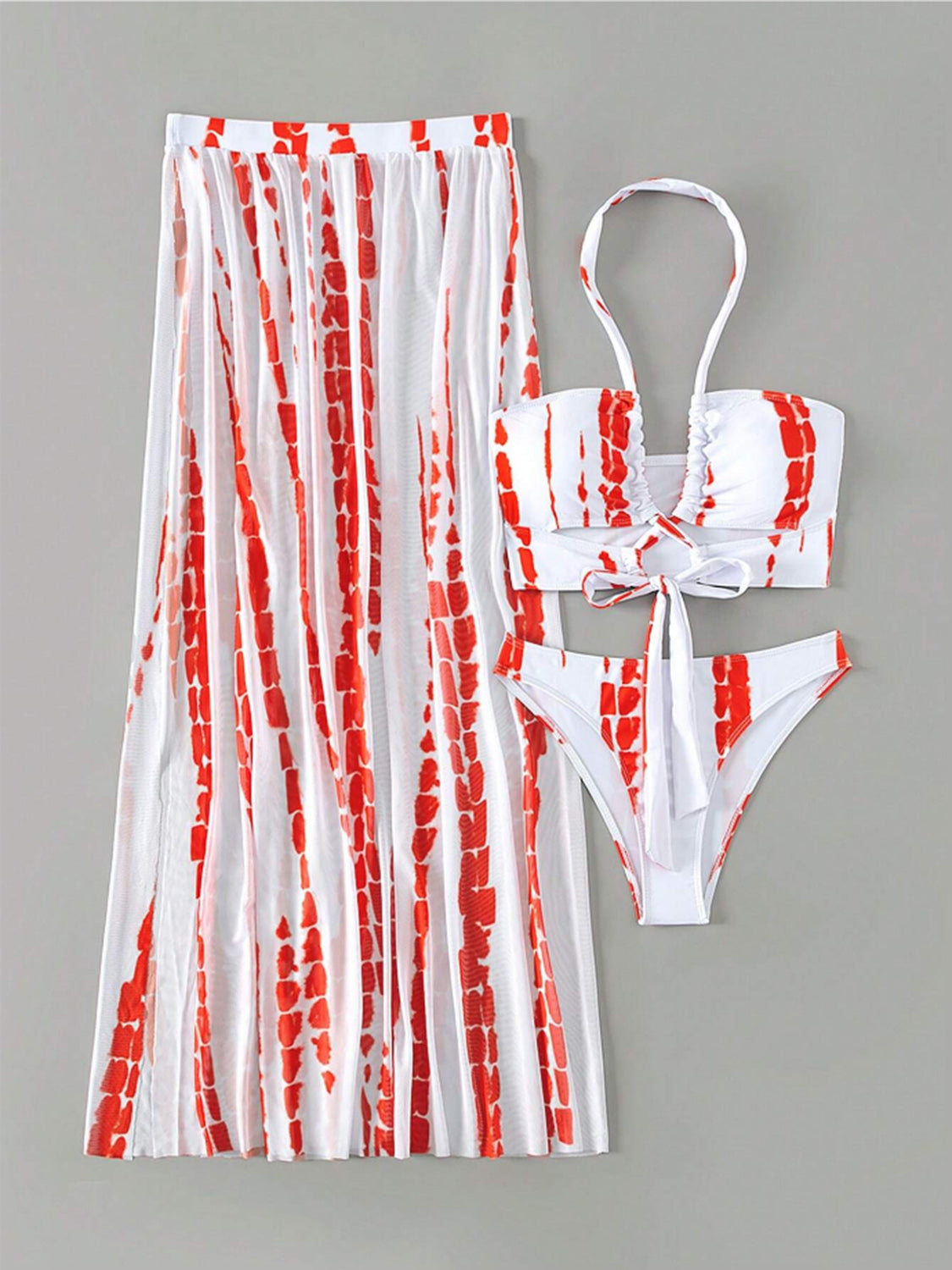 Radiant Halter Neck Three-Piece Swim Set