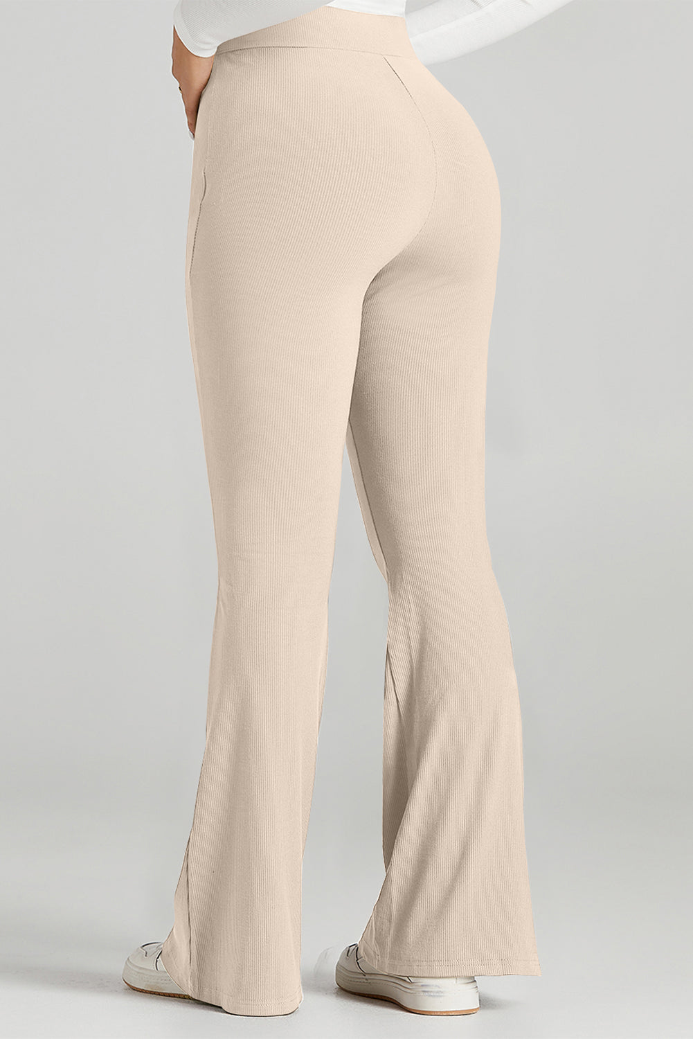 Elastic Waist Bootcut Pants - Elegant Aura Boutique