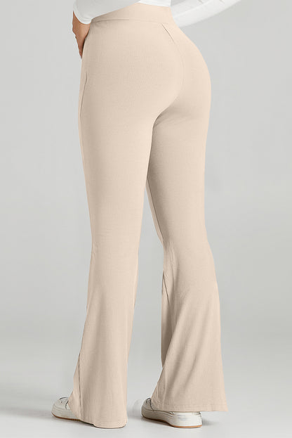 Elastic Waist Bootcut Pants - Elegant Aura Boutique