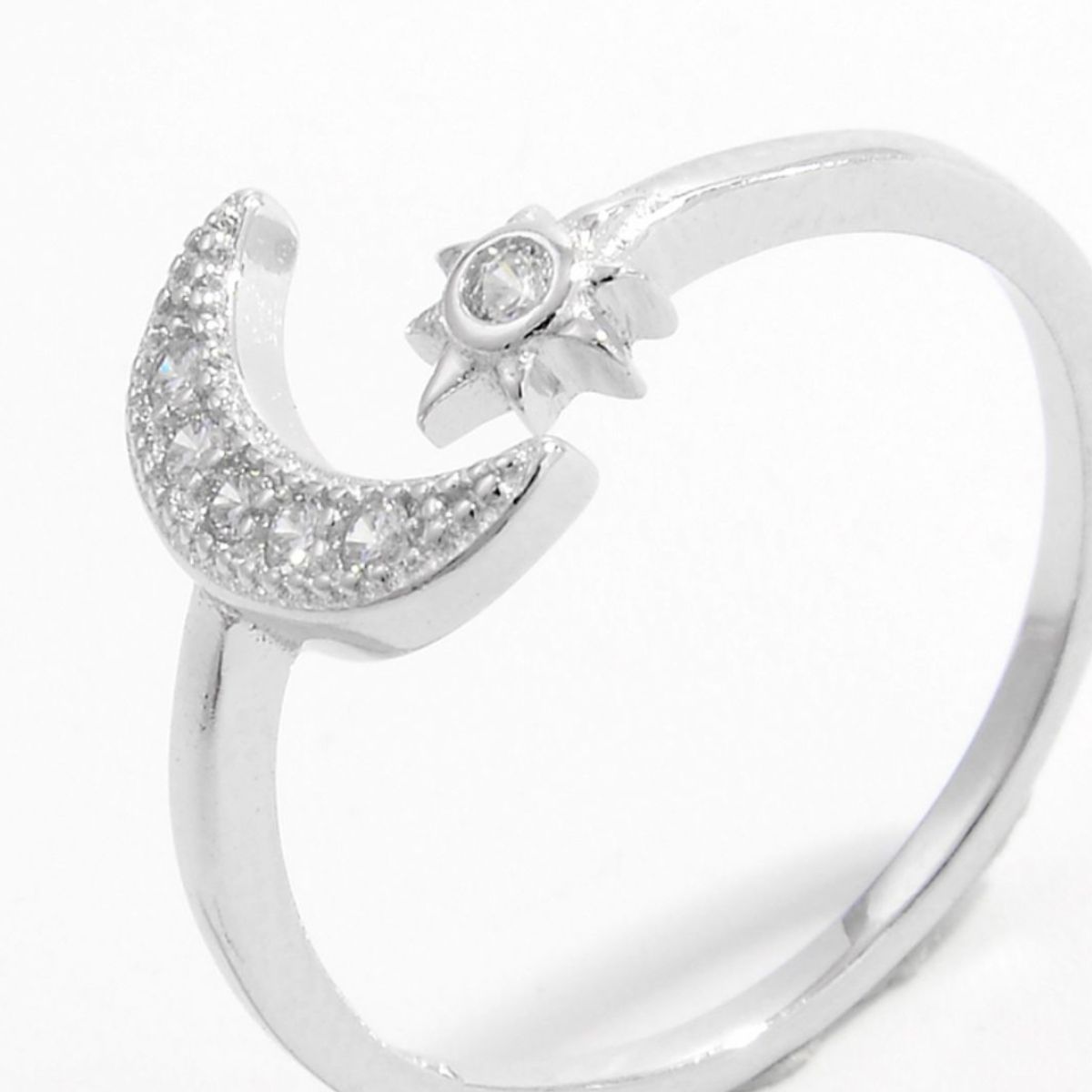 Sterling Silver Moon Open Ring