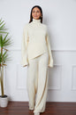 Turtleneck Top and Pants Sweater Set