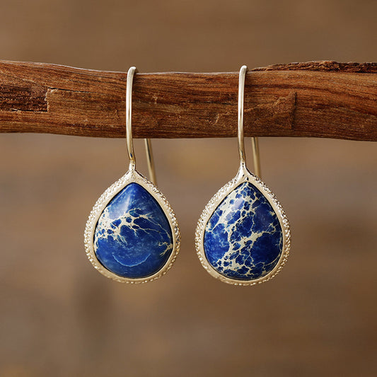 Natural Stone Teardrop Shape Earrings