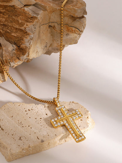 18K Gold-Plated Cross Necklace