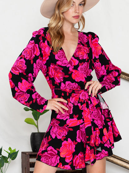 Floral Print Long Sleeve Dress