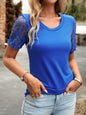 Elegant Lace Round Neck T-Shirt