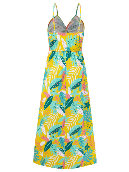 Twisted Printed V-Neck Cami Dress - Elegant Aura Boutique