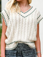 Cable-Knit Cap Sleeve Vest