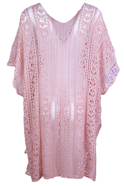 Cutout V-Neck Cover-Up with Tassel - Elegant Aura Boutique