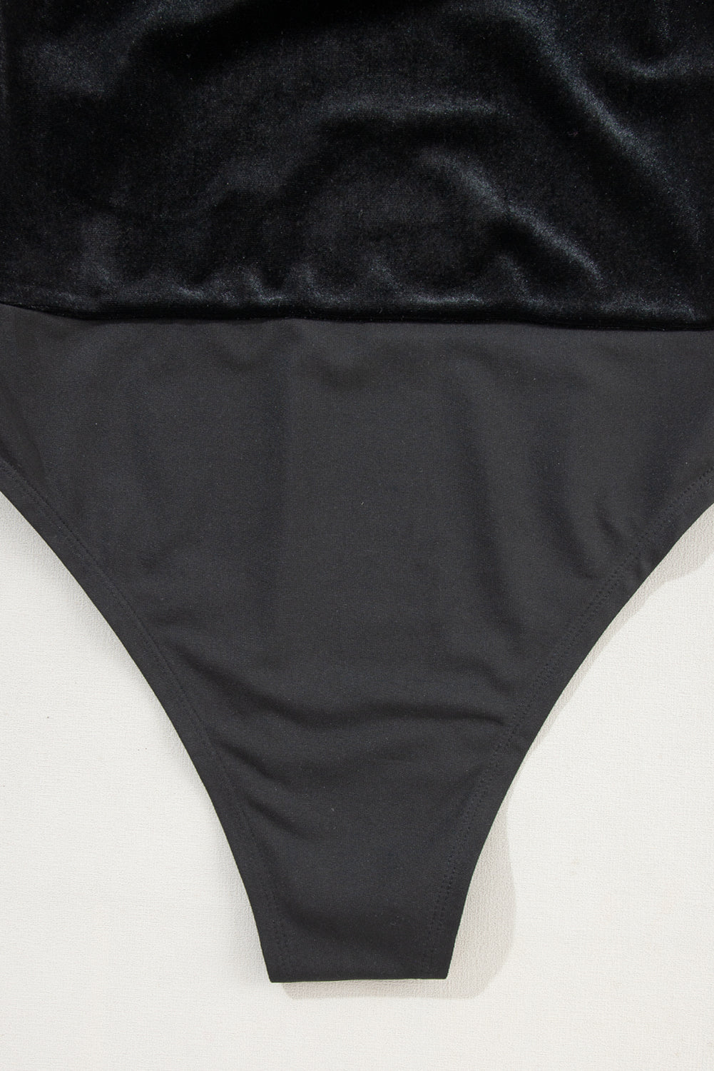 Pearl Detail Velvet Bodysuit