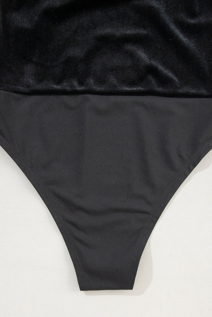 Pearl Detail Velvet Bodysuit