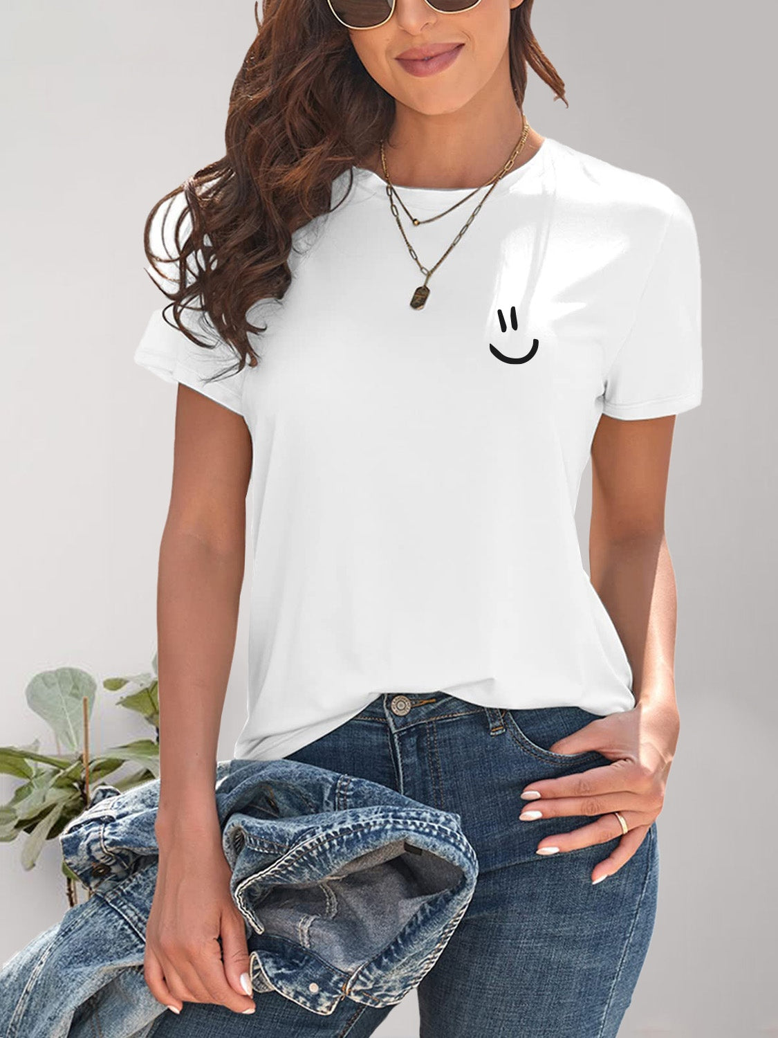 Smile Graphic Short Sleeve T-Shirt