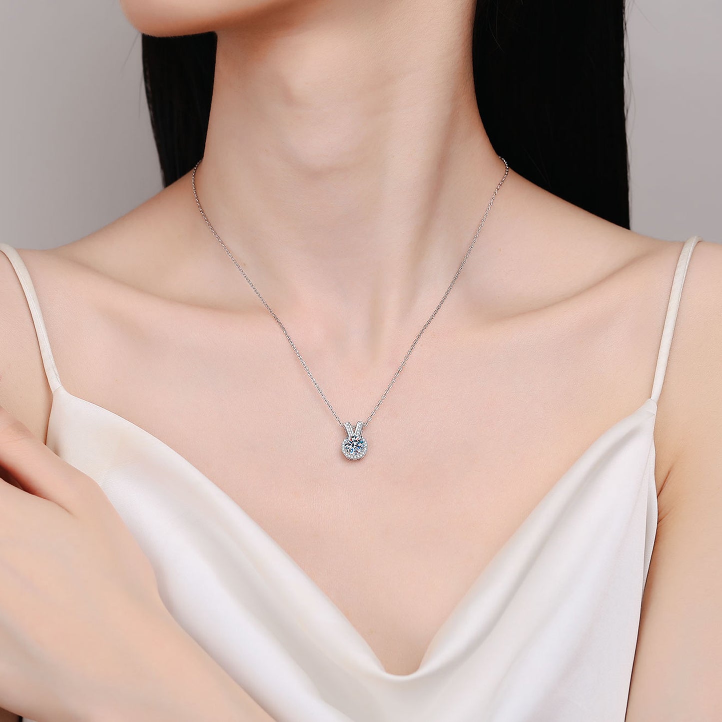 1 Carat Moissanite Rabbit Ears Shape Necklace