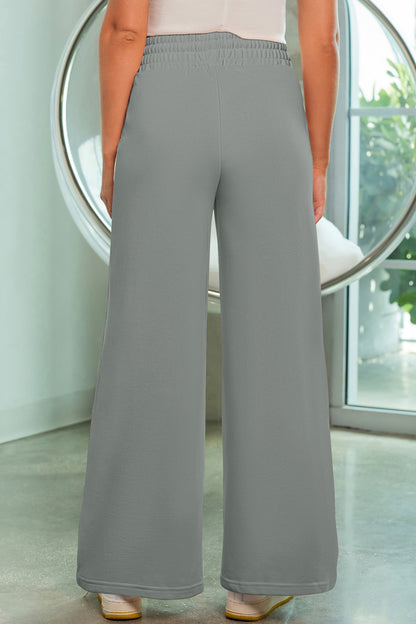 Drawstring Wide Leg Pants with Pockets - Elegant Aura Boutique