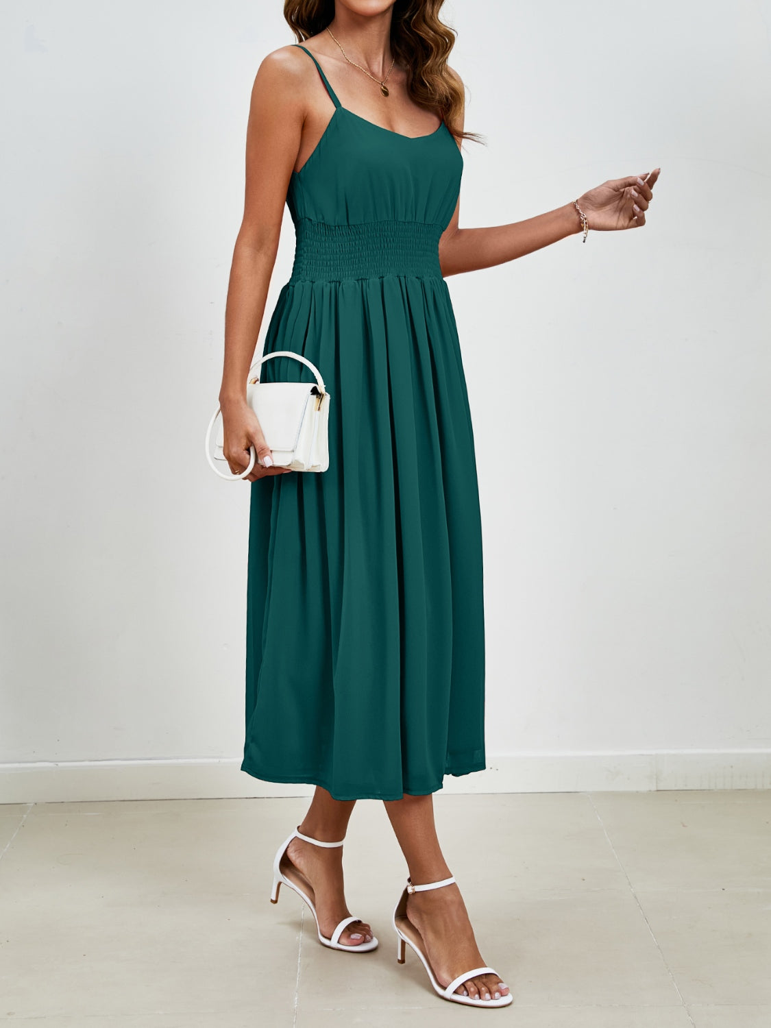 Scoop Neck Midi Cami Dress - Elegant Aura Boutique