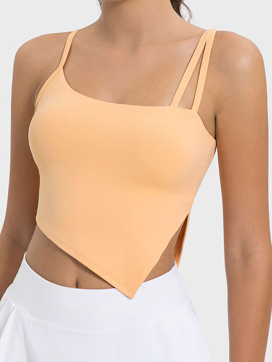 Slit Asymmetrical Neck Active Top