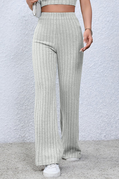 Bae Full Size Ribbed High Waist Pants - Elegant Aura Boutique