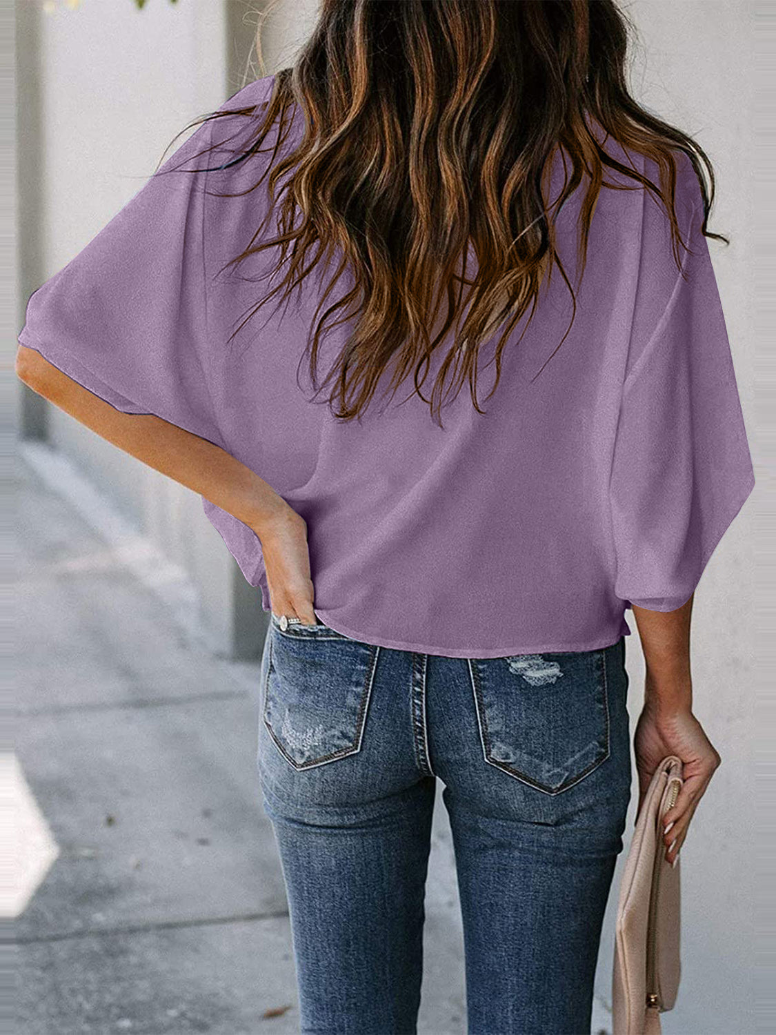 Full Size Cowl Neck Blouse